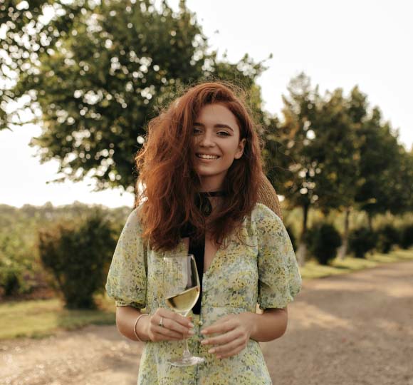woman at north carolina vineyard