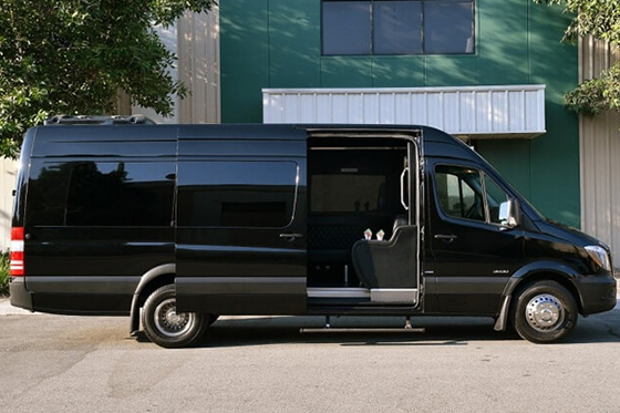 14 passenger sprinter limo van exterior