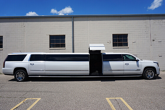 20 passenger escalade limo exterior