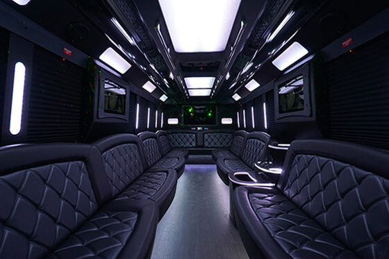 30-passenger party bus interior
