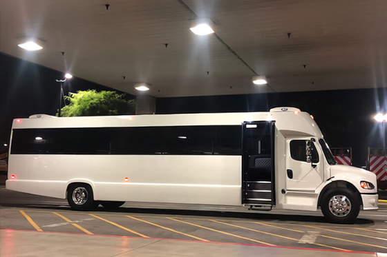 43 passenger limo bus exterior