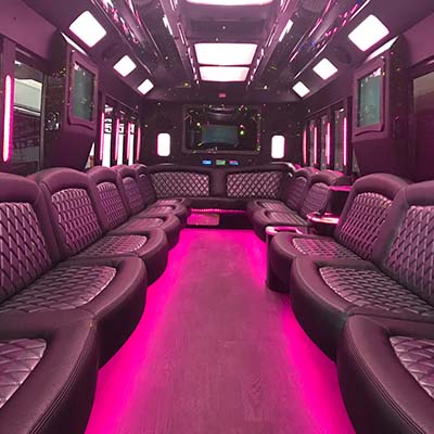 luxury bus with laser lights